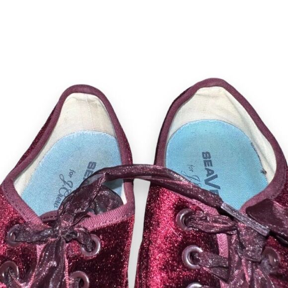 SeaVees for J. Crew Legend Casual Sneakers Merlot Burgundy Velvet Women's 7 - Picture 10 of 10